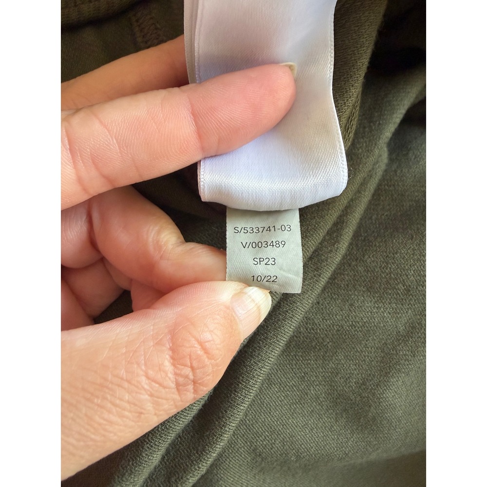 Athleta Farallon Cropped Relaxed Straight Leg Pull-On Pants Olive Green Size XL - Picture 8 of 8